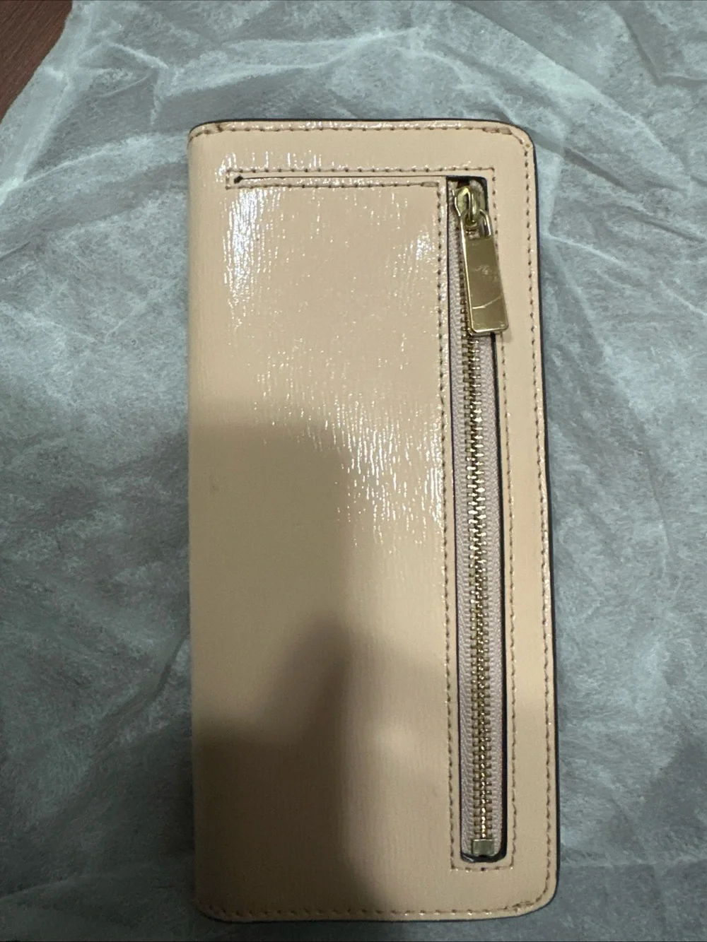 Tory Burch Glossy Patent Continental Wallet in Light Pink